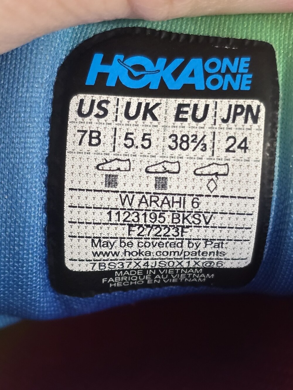 Women's Hoka Arahi 6 Black Neon Yellow Pink Blue Gradient Running Shoes Size 7B - Picture 8 of 9